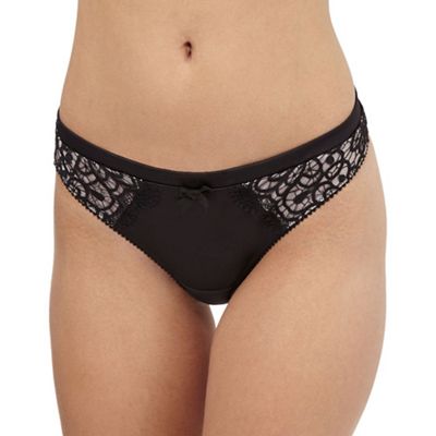 Reger by Janet Reger Black cut-out lace thong